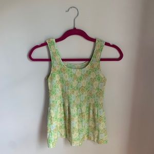 Vintage floral tank top 90s size small